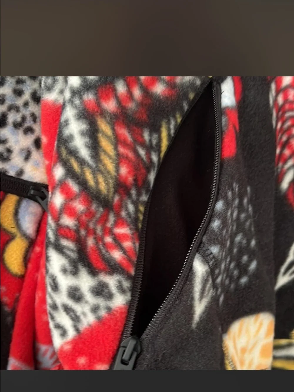 Free People Quilted Floral Patchwork Hooded Pullover - Black, Red, Cream